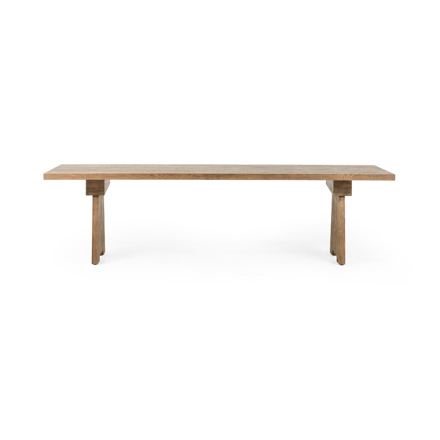 Hughes 110' Dining Table in Honey Pine & Bleached Oak (110' x 40' x 30')