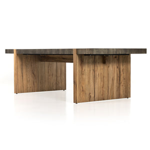 Wesson Dining Table in Rustic Oak Veneer & Black Mdf (96' x 42' x 30')