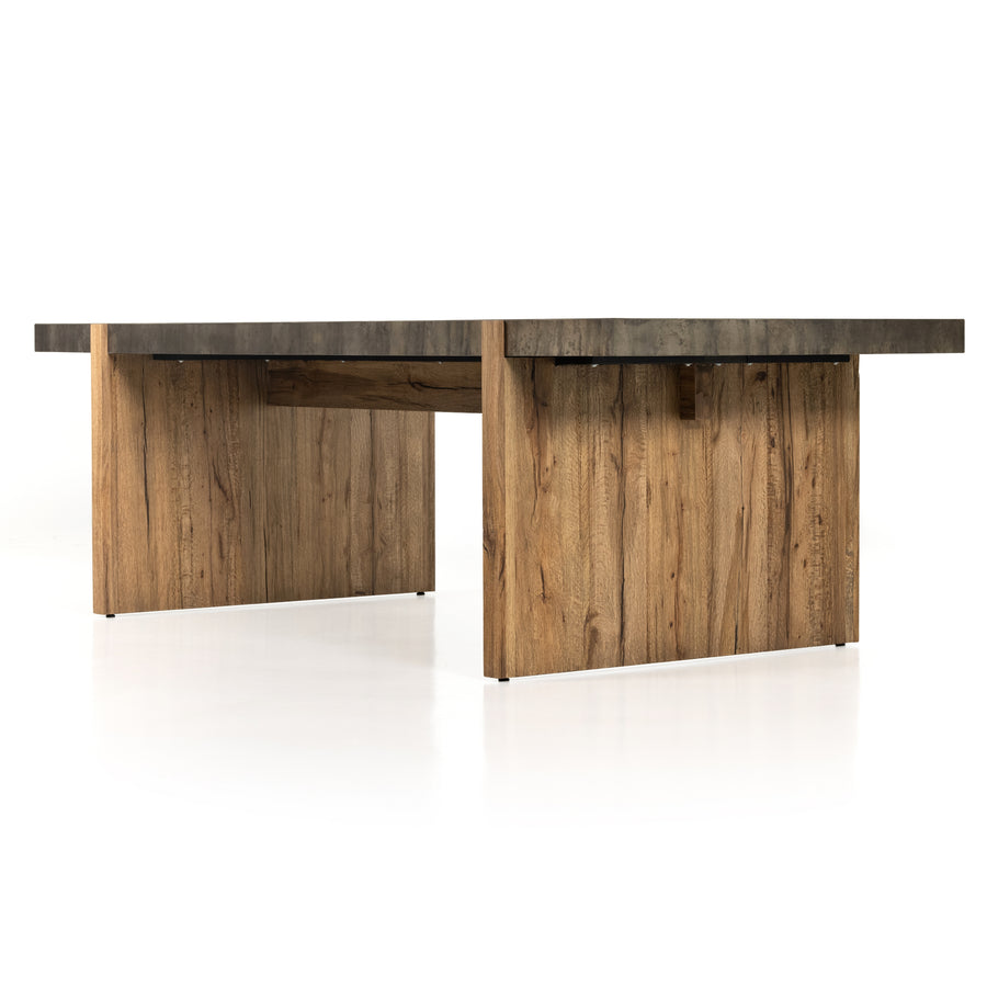 Wesson Dining Table in Rustic Oak Veneer & Black Mdf (96' x 42' x 30')