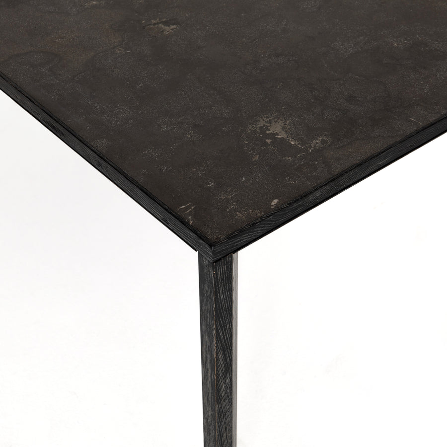 Hughes Rectangle Dining Table in Washed Black & Bluestone (78.75' x 39.25' x 30')