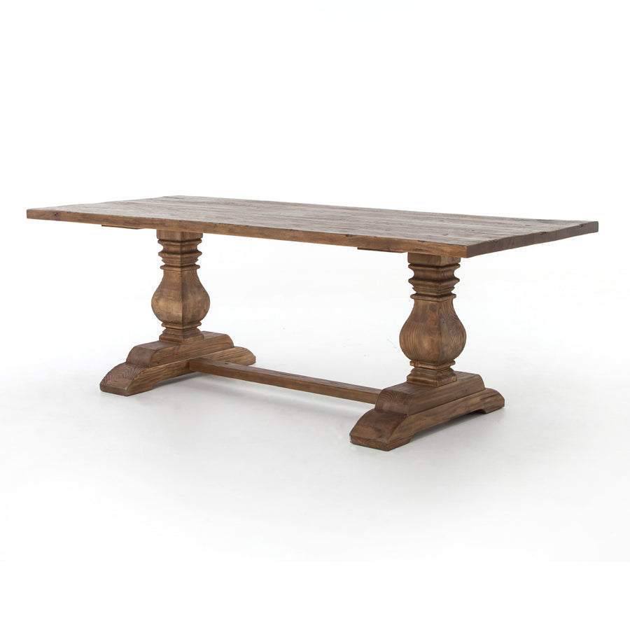 Hughes Dining Table in Waxed Bleached Pine & Bleached Oak (86.5' x 39.25' x 30.75')