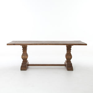 Hughes Dining Table in Waxed Bleached Pine & Bleached Oak (86.5' x 39.25' x 30.75')
