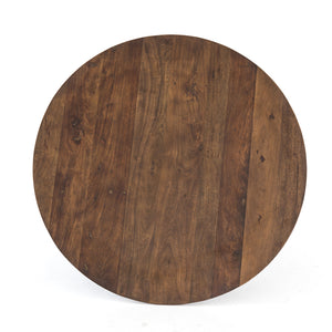 Harmon Dining Table in Dark Iron & Tanner Brown Acacia (48' x 48' x 30')