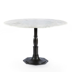 Rockwell Dining Table in Carbon Wash & White Marble (48' x 48' x 30')