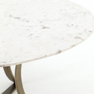 Rockwell Dining Table in Cast Brass & Polished White Marble (60' x 60' x 30')
