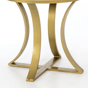 Rockwell Dining Table in Cast Brass & Polished White Marble (48' x 48' x 30')
