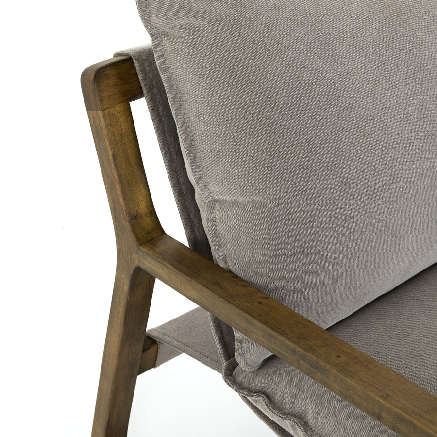Belfast Chair in Robson Pewter & Grey Parawood (30' x 37' x 30.75')