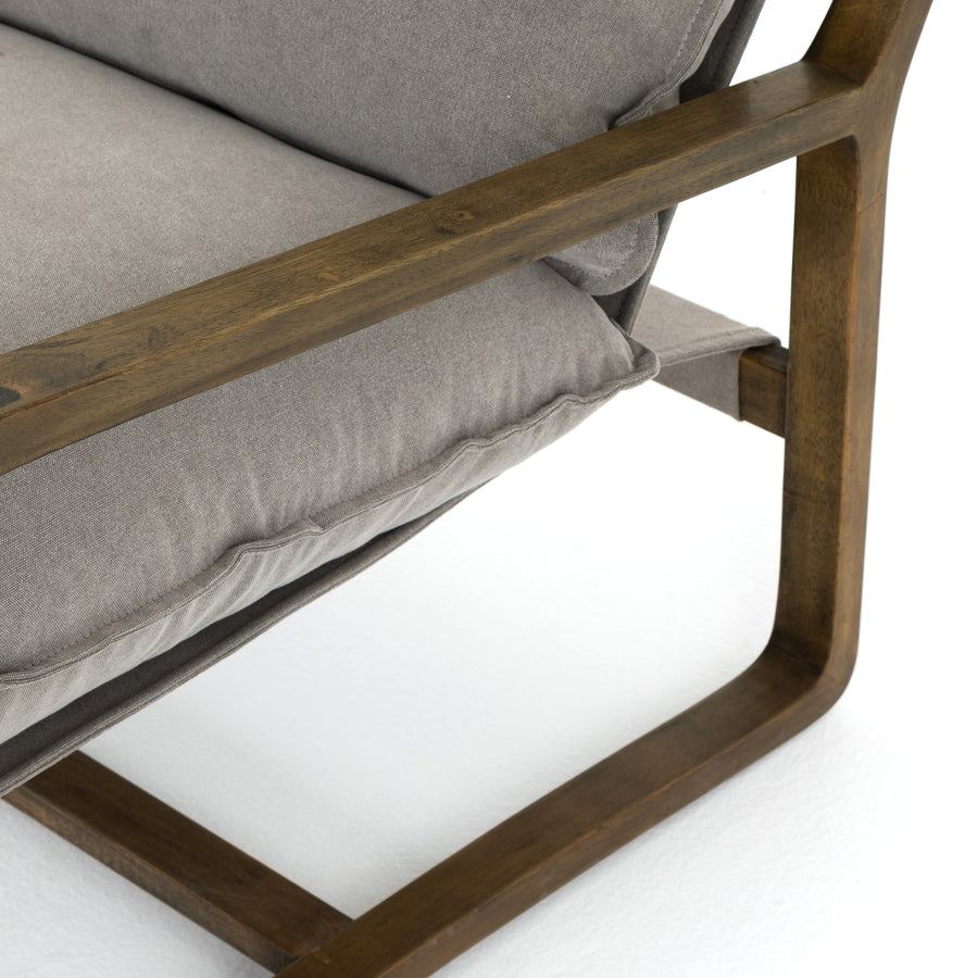 Belfast Chair in Robson Pewter & Grey Parawood (30' x 37' x 30.75')
