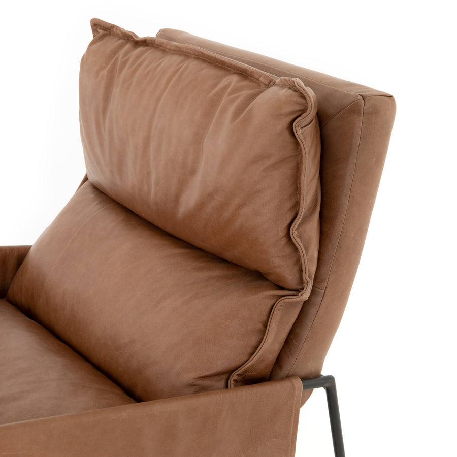 Westgate Chair in Chaps Saddle & Gunmetal (28' x 37' x 35')