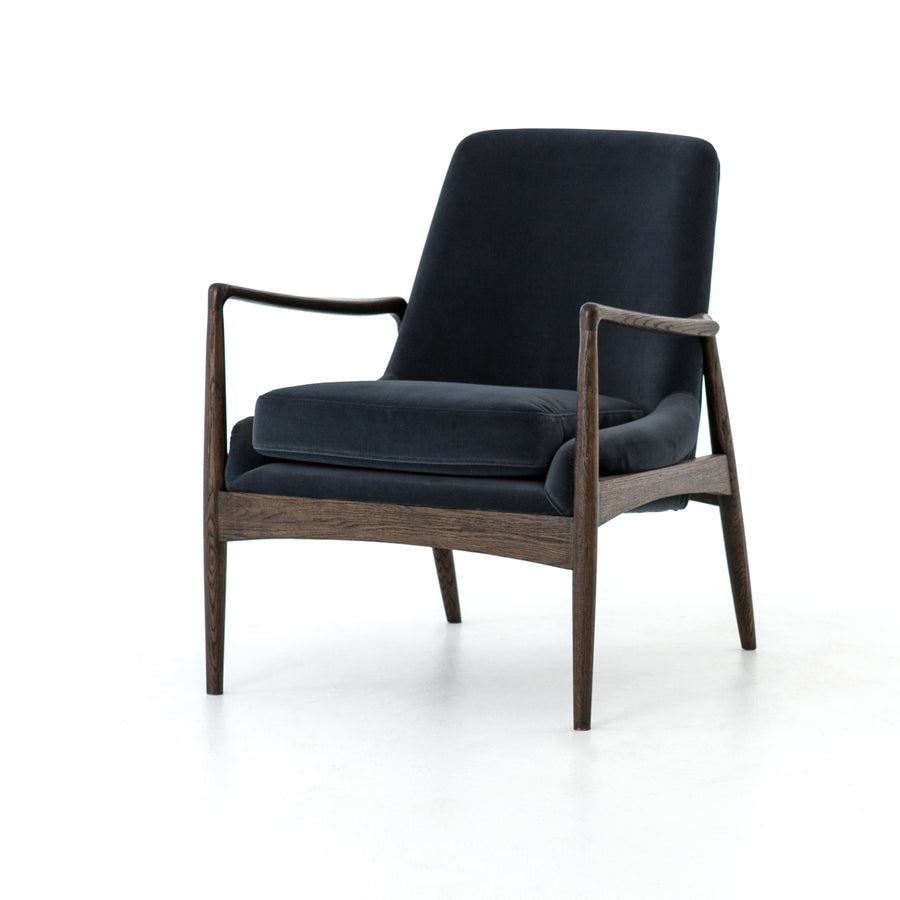 Ashford Chair in Modern Velvet Shadow & Warm Nettlewood (27.25' x 30.25' x 32.25')
