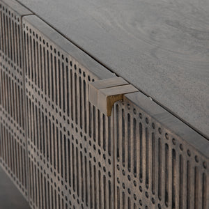 Aiden Small Media Console in Gunmetal & Aged Brass (56' x 17' x 29')