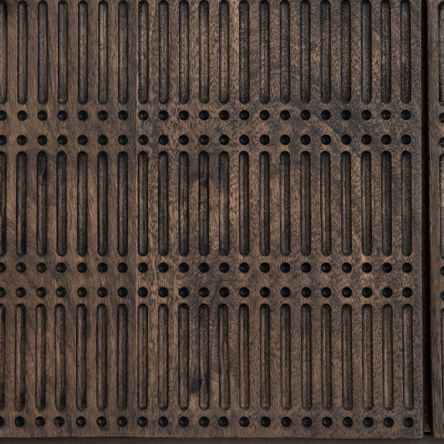 Aiden Small Media Console in Gunmetal & Aged Brass (56' x 17' x 29')