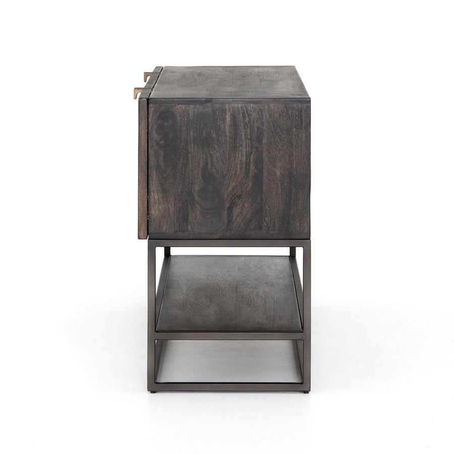 Aiden Small Media Console in Gunmetal & Aged Brass (56' x 17' x 29')
