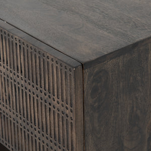 Aiden Small Media Console in Gunmetal & Aged Brass (56' x 17' x 29')