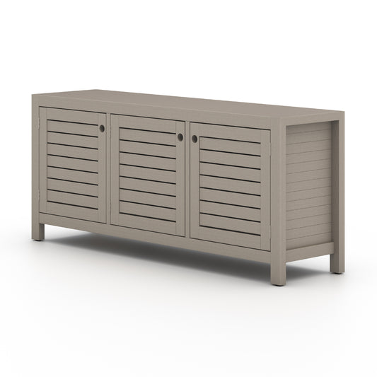 Solano Outdoor SIdeboard in Weathered Grey (70" x 18" x 30")