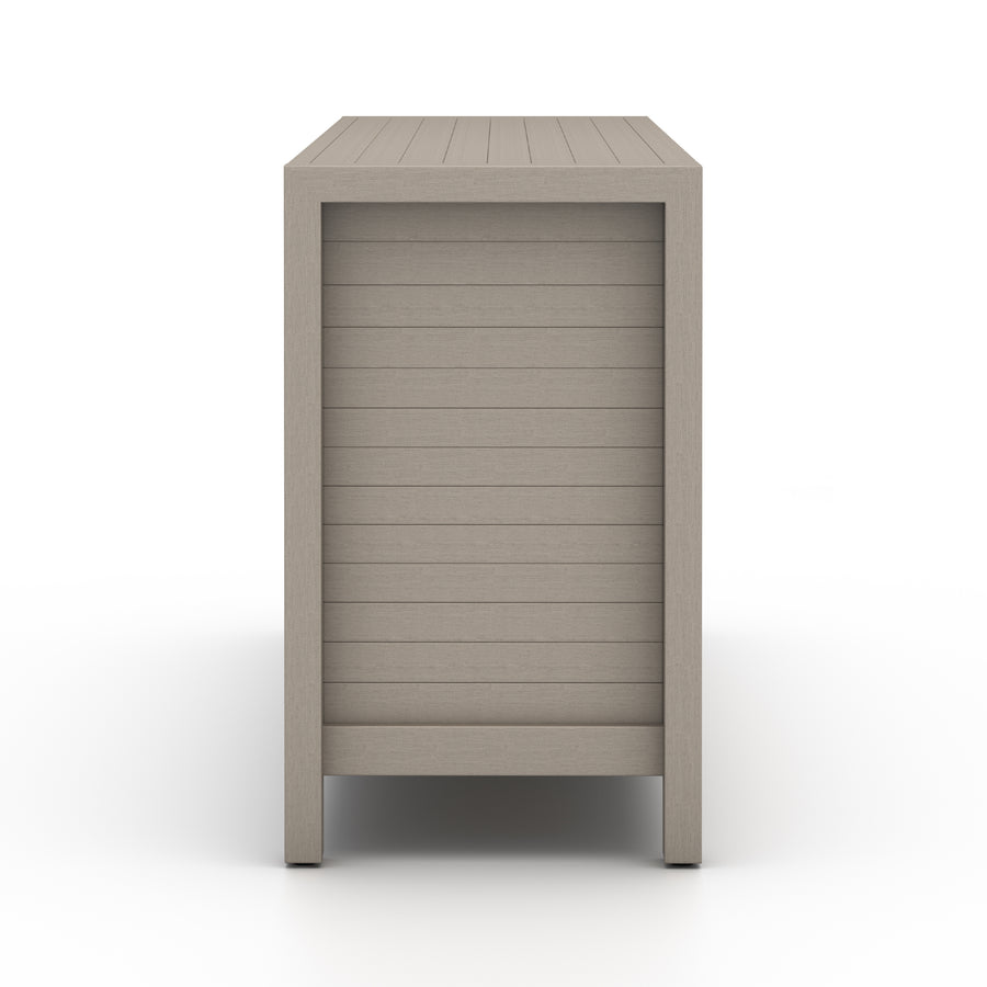 Solano Outdoor SIdeboard in Weathered Grey (70' x 18' x 30')