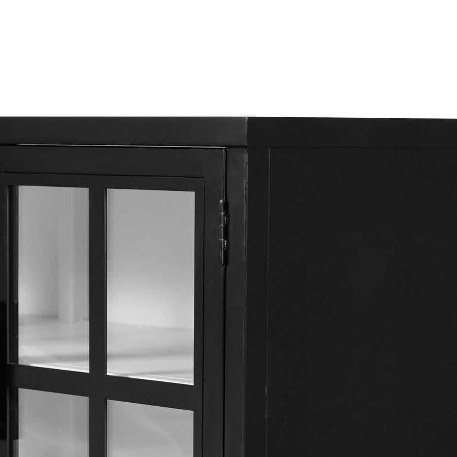 Bolton Media Console in Black & Tempered Glass (65' x 19' x 25')