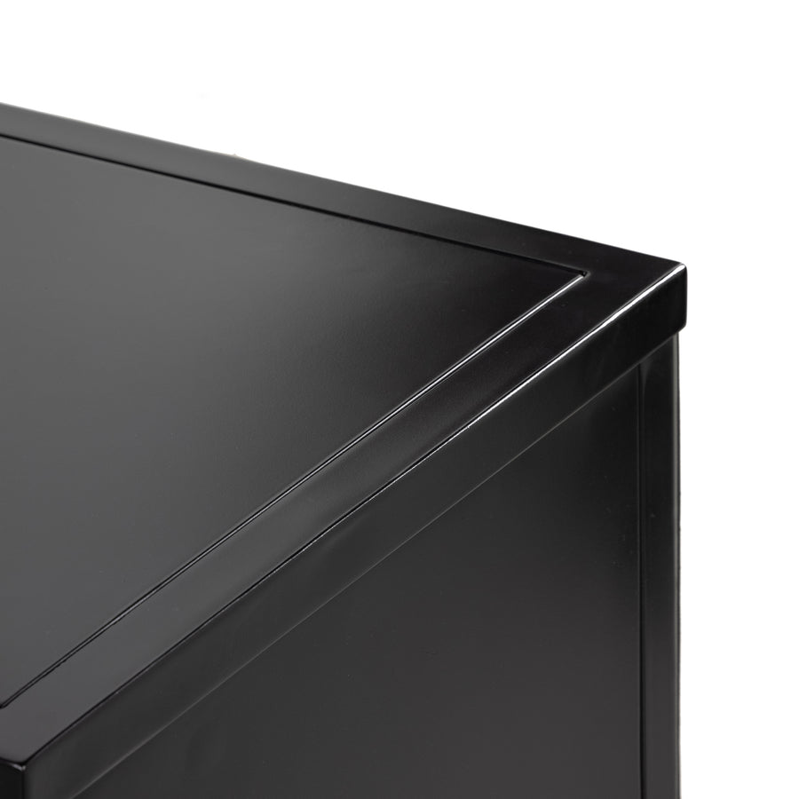 Bolton Media Console in Black & Tempered Glass (65' x 19' x 25')