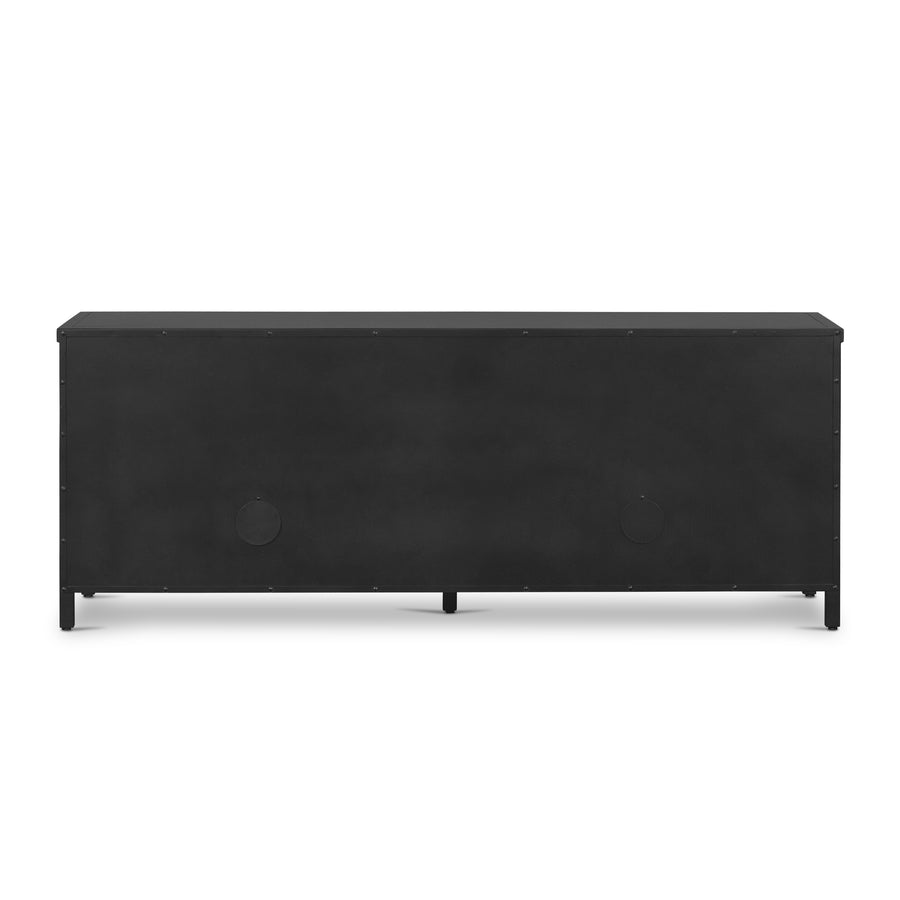 Bolton Media Console in Black & Tempered Glass (65' x 19' x 25')