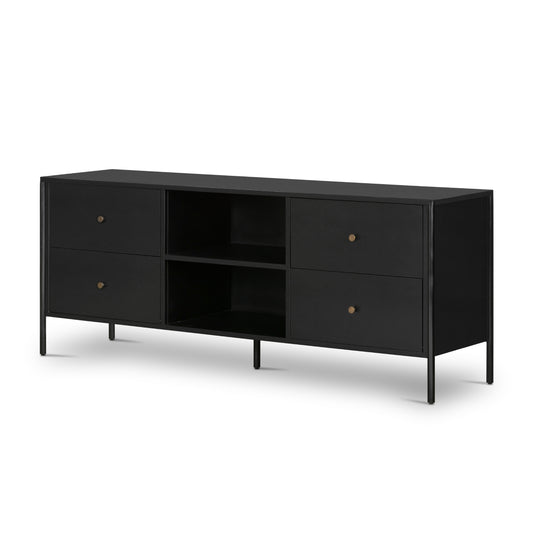 Bolton Media Console in Black & Weathered Bronze (70" x 18" x 28")