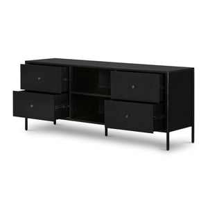 Bolton Media Console in Black & Weathered Bronze (70' x 18' x 28')