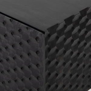 Fallon Media Console in Aged Iron & Carved Black Wash (82' x 18.25' x 27.25')