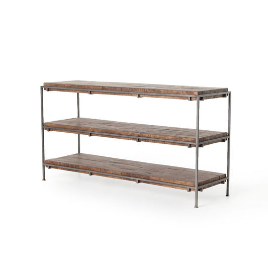 Harmon Media Console in Gunmetal & Weathered Hickory (60" x 18" x 32")