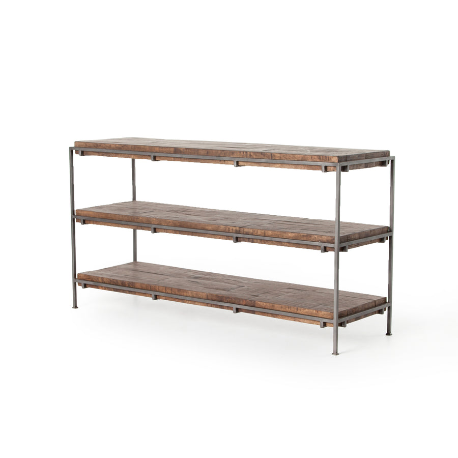 Harmon Media Console in Gunmetal & Weathered Hickory (60' x 18' x 32')
