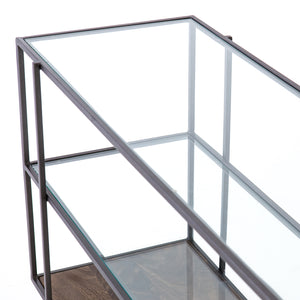 Harmon Media Console in Aged Brown & Dark Iron (60' x 17' x 28')