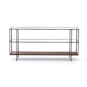 Harmon Media Console in Aged Brown & Dark Iron (60' x 17' x 28')