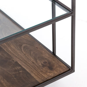 Harmon Media Console in Aged Brown & Dark Iron (60' x 17' x 28')