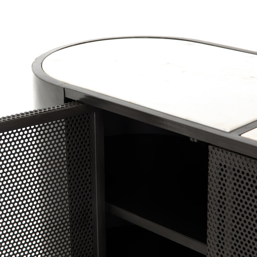 Rockwell Media Console in Gunmetal & Perforated Gunmetal (72' x 17' x 26')