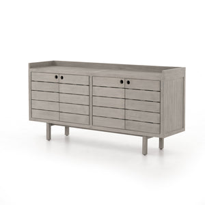 Solano Outdoor SIdeboard in Weathered Grey (70' x 18' x 34.75')