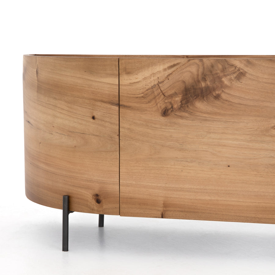 Wesson Media Console in Gold Guanacaste & Bronzed Iron (77' x 18' x 24')