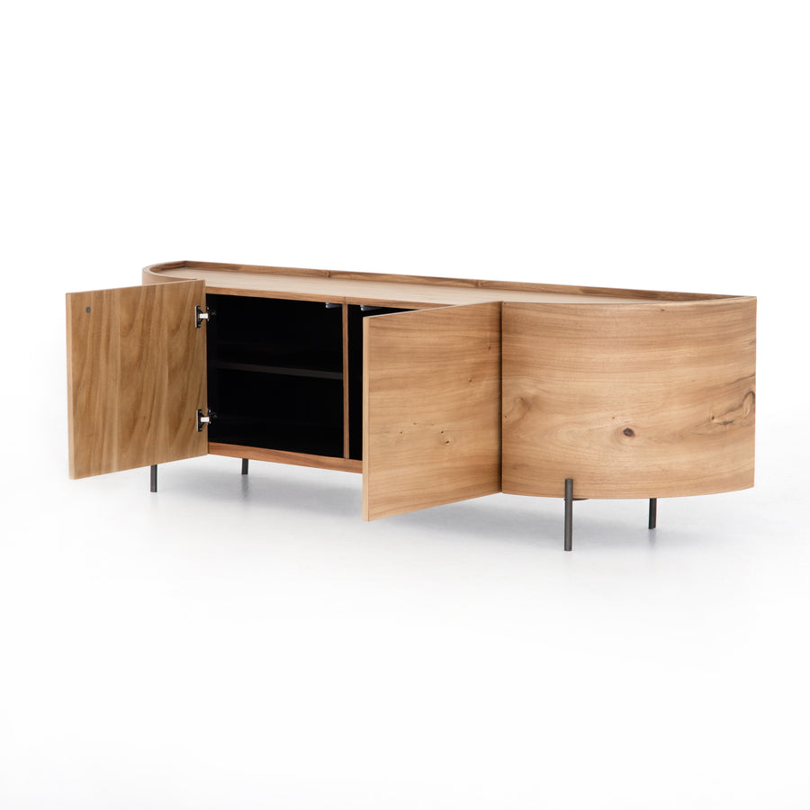 Wesson Media Console in Gold Guanacaste & Bronzed Iron (77' x 18' x 24')