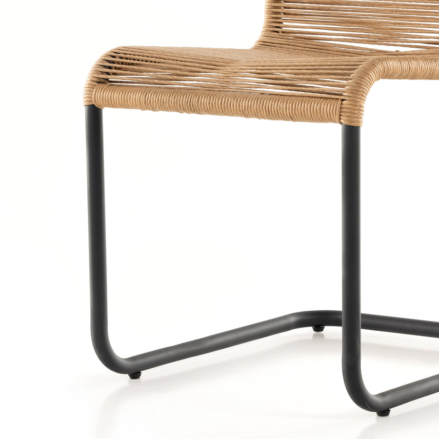Grass Roots Outdoor Dining Chair in Charcoal Iron & Vintage Natural (19' x 23.5' x 33')