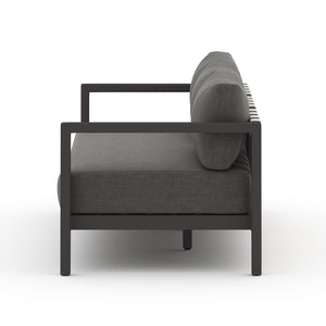 Solano 3-Seat Outdoor Sofa in Charcoal & Bronze (87.5' x 32.3' x 24.5')