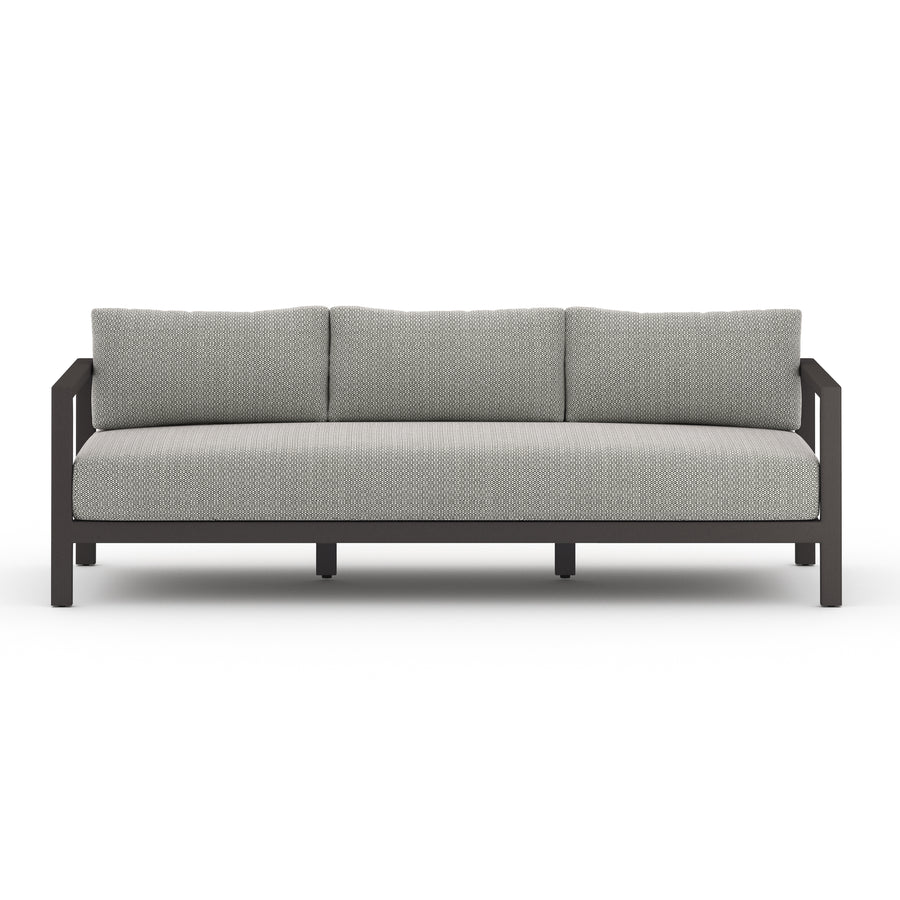 Solano 3-Seat Outdoor Sofa in Faye Ash & Bronze (87.5' x 32.3' x 24.5')