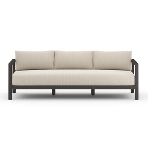 Solano 3-Seat Outdoor Sofa in Faye Sand & Ivory Strap (87.5' x 32.3' x 24.5')