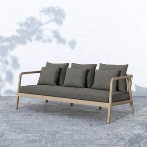 Solano Numa Outdoor Sofa in Charcoal & Washed Brown (80.8' x 37' x 27.5')