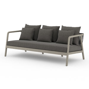 Solano Numa Outdoor Sofa in Charcoal & Weathered Grey (80.8' x 37' x 27.5')