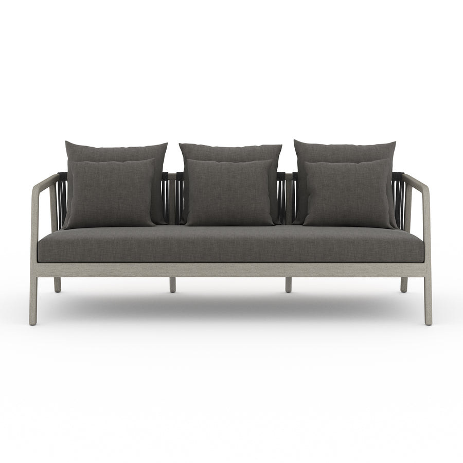Solano Numa Outdoor Sofa in Charcoal & Weathered Grey (80.8' x 37' x 27.5')