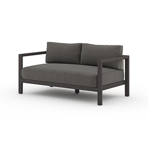 Solano 2-Seat Outdoor Sofa in Charcoal & Bronze (59.8' x 32.3' x 25')