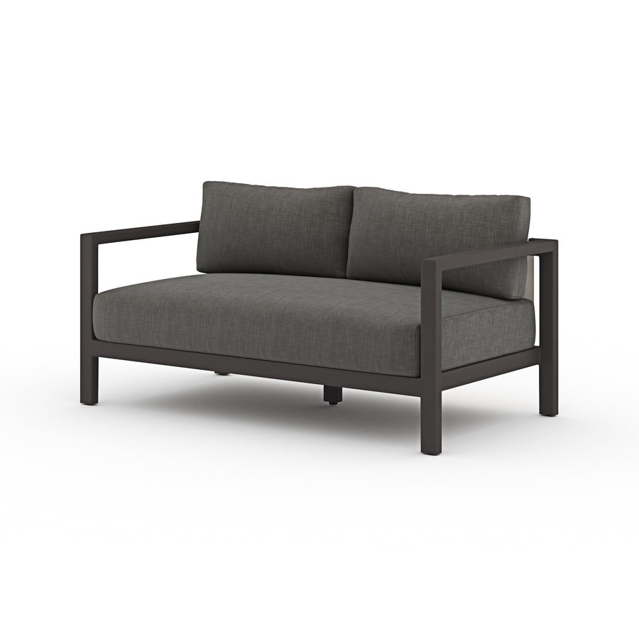 Solano 2-Seat Outdoor Sofa in Charcoal & Bronze (59.8' x 32.3' x 25')