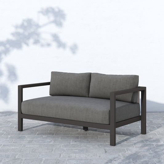 Solano 2-Seat Outdoor Sofa in Charcoal & Bronze (59.8" x 32.3" x 25")