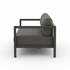 Solano 2-Seat Outdoor Sofa in Charcoal & Bronze (59.8' x 32.3' x 25')