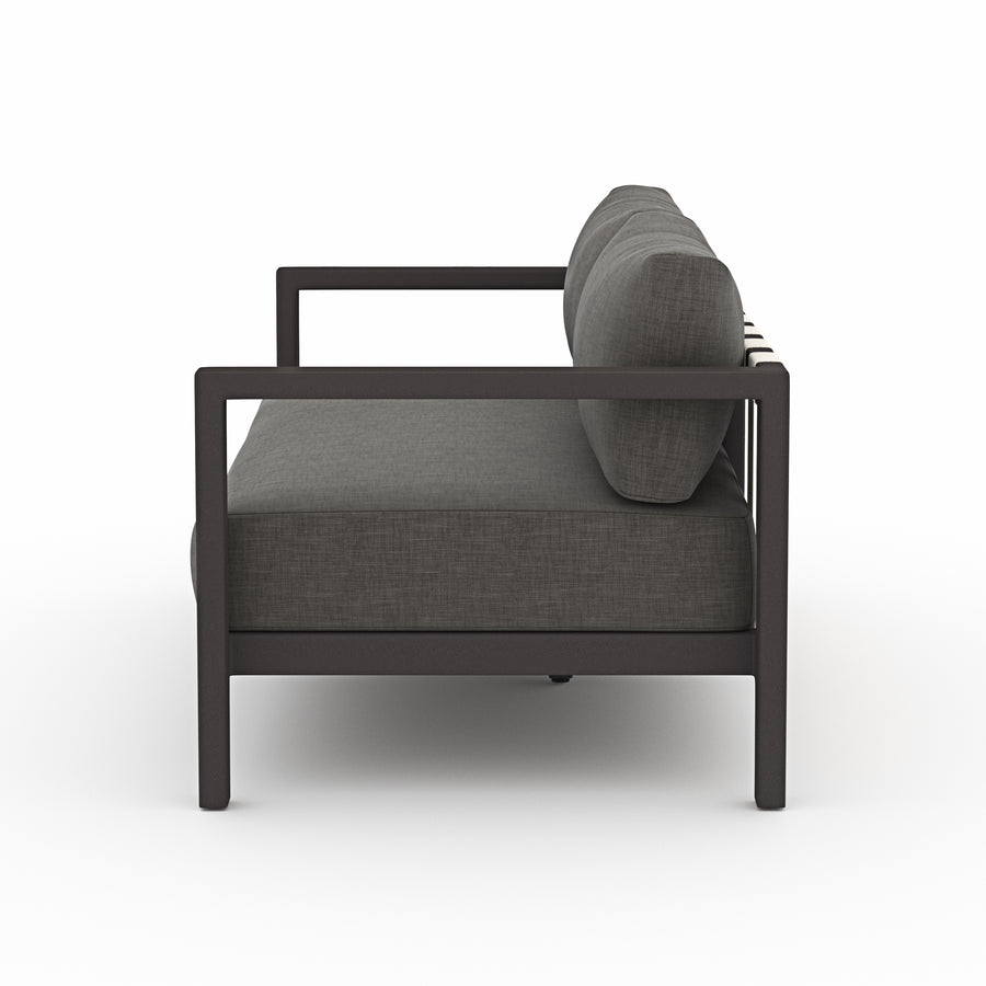 Solano 2-Seat Outdoor Sofa in Charcoal & Bronze (59.8' x 32.3' x 25')