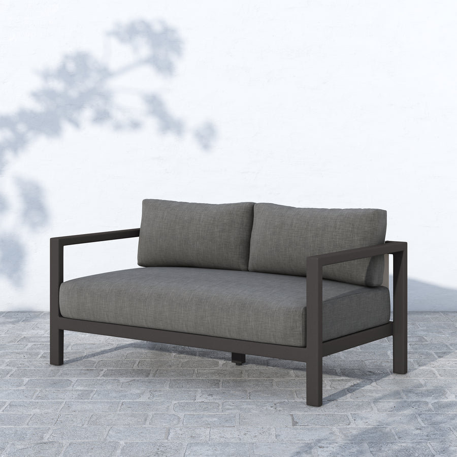 Solano 2-Seat Outdoor Sofa in Charcoal & Bronze (59.8' x 32.3' x 25')