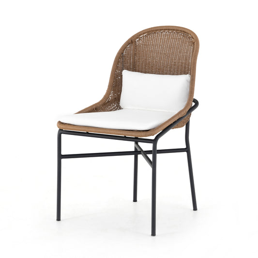Grass Roots Outdoor Dining Chair in Stinson White & Charcoal Iron (22.5" x 24" x 35.25")