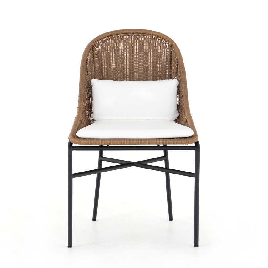 Grass Roots Outdoor Dining Chair in Stinson White & Charcoal Iron (22.5' x 24' x 35.25')